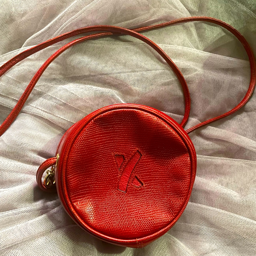 Vintage Paloma Picasso Red Leather Purse Made In Italy